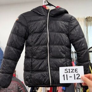 Black Puffer Jacket size 11-12 Y